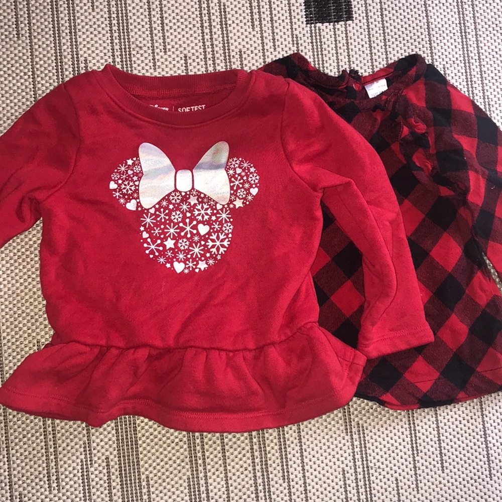 2 Toddler Christmas Holiday Shirts 18 months